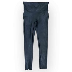 Spanx Black Faux Leather High Waisted Leggings Size Med